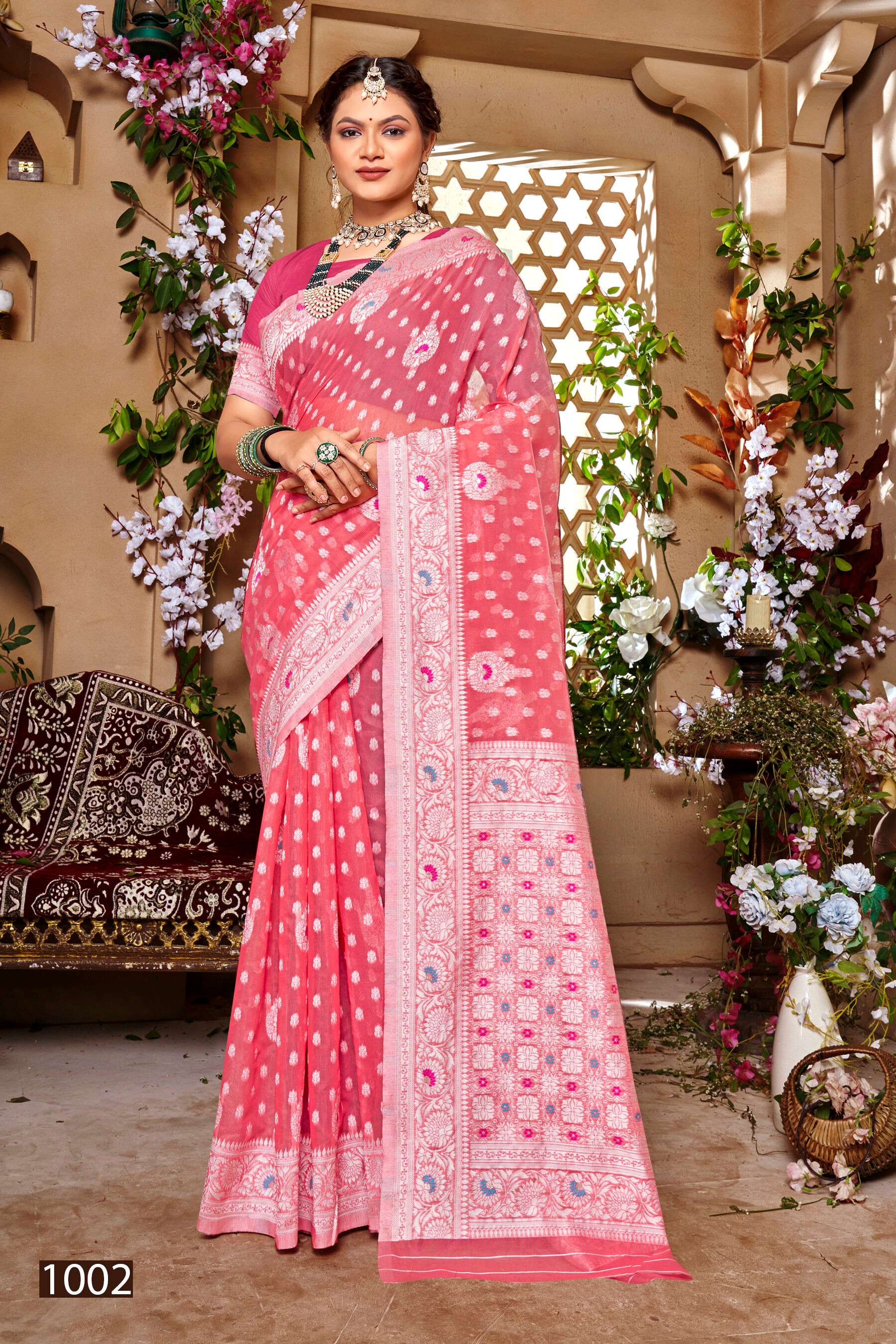 Saroj Tejaswani cotton vol.1soft cotton weaving saree Saree Wholesale catalog    