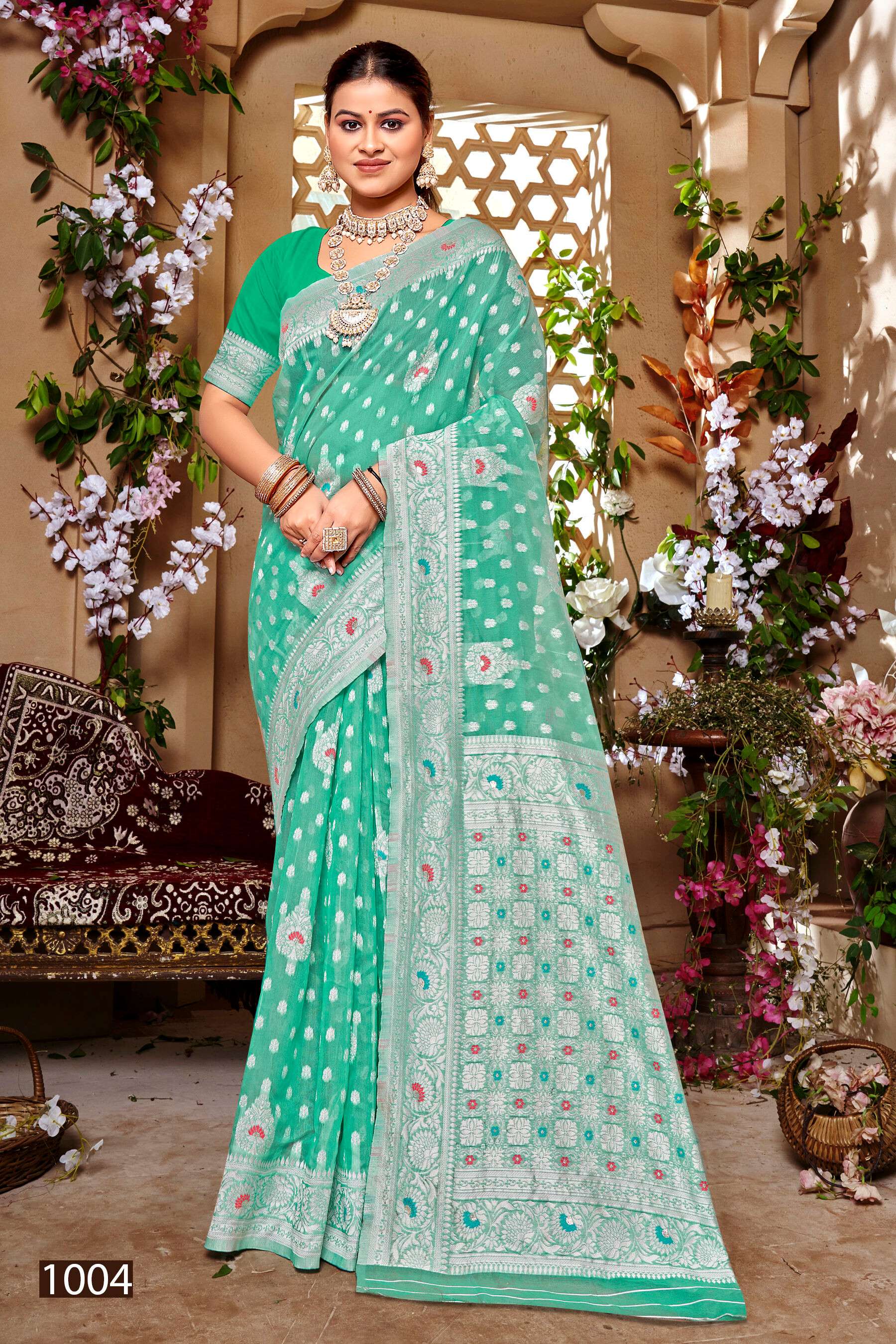 Saroj Tejaswani cotton vol.1soft cotton weaving saree Saree Wholesale catalog    