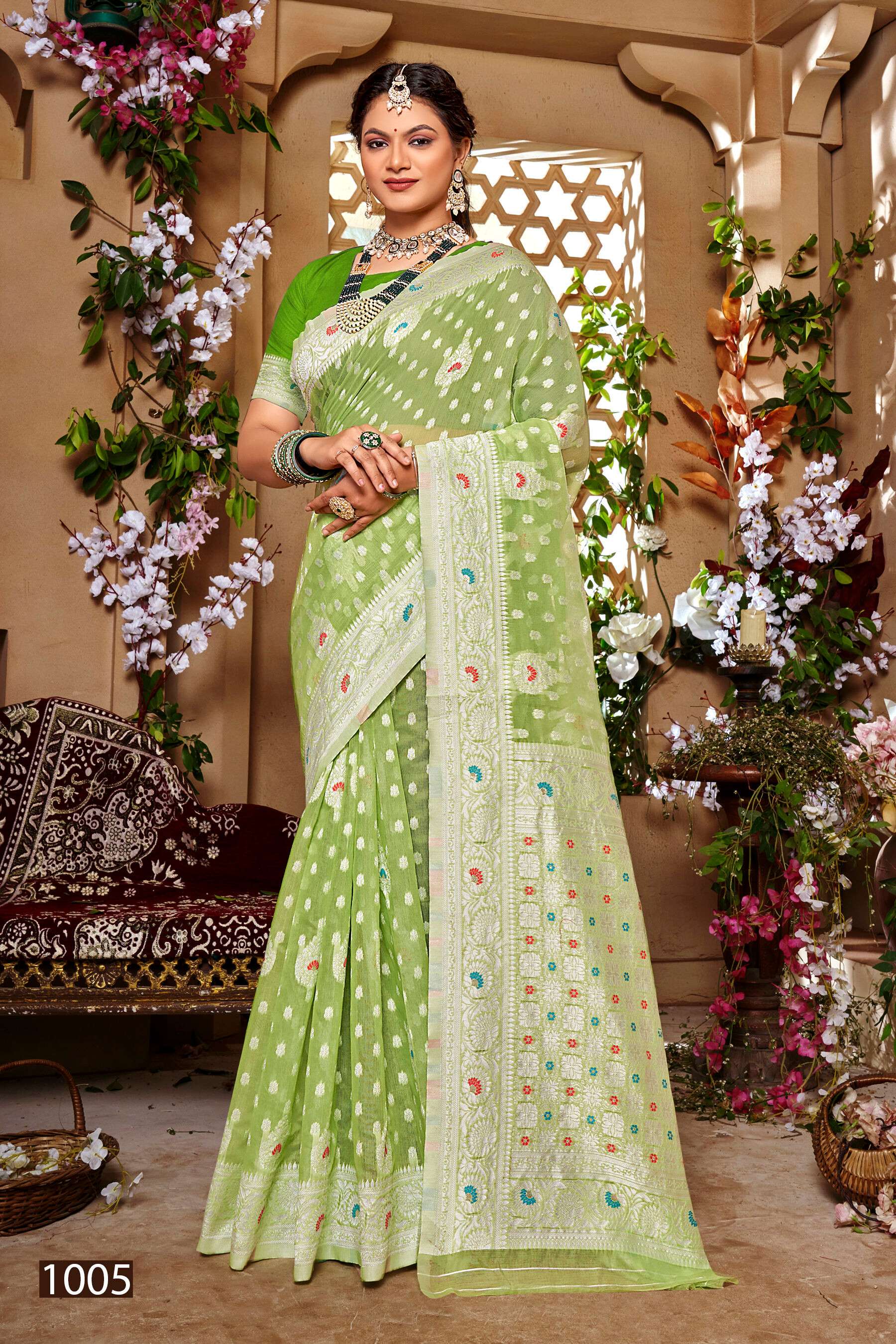 Saroj Tejaswani cotton vol.1soft cotton weaving saree Saree Wholesale catalog    