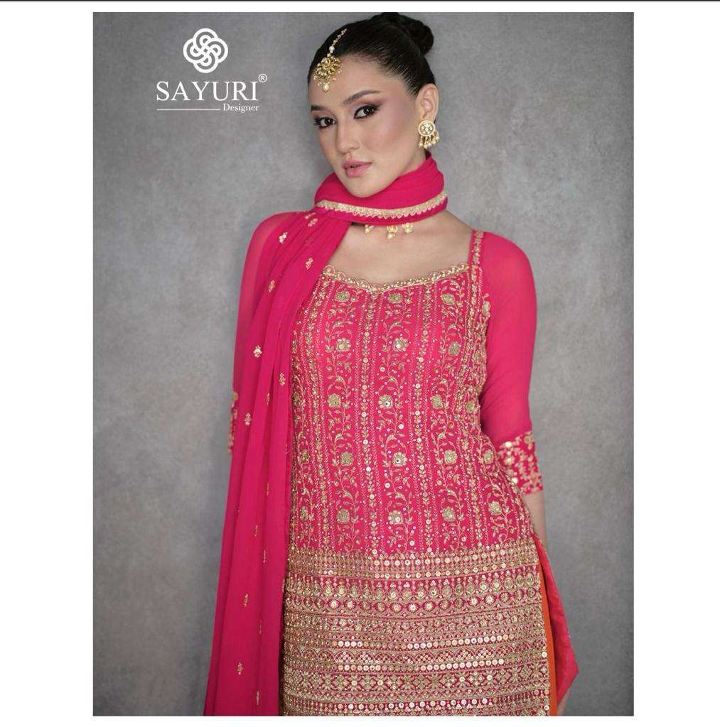 Sayuri Shailza Designer Real Georgette Salwar Suits Wholesale catalog