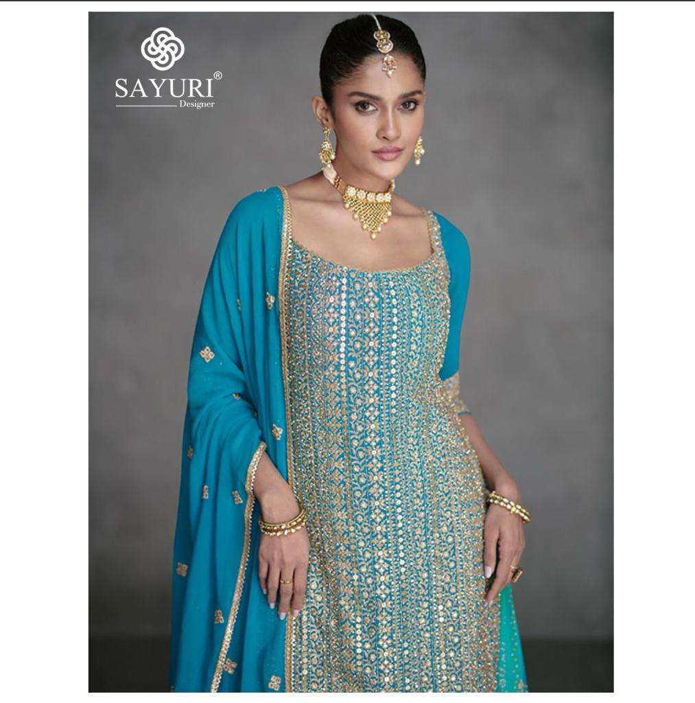 Sayuri Shailza Designer Real Georgette Salwar Suits Wholesale catalog