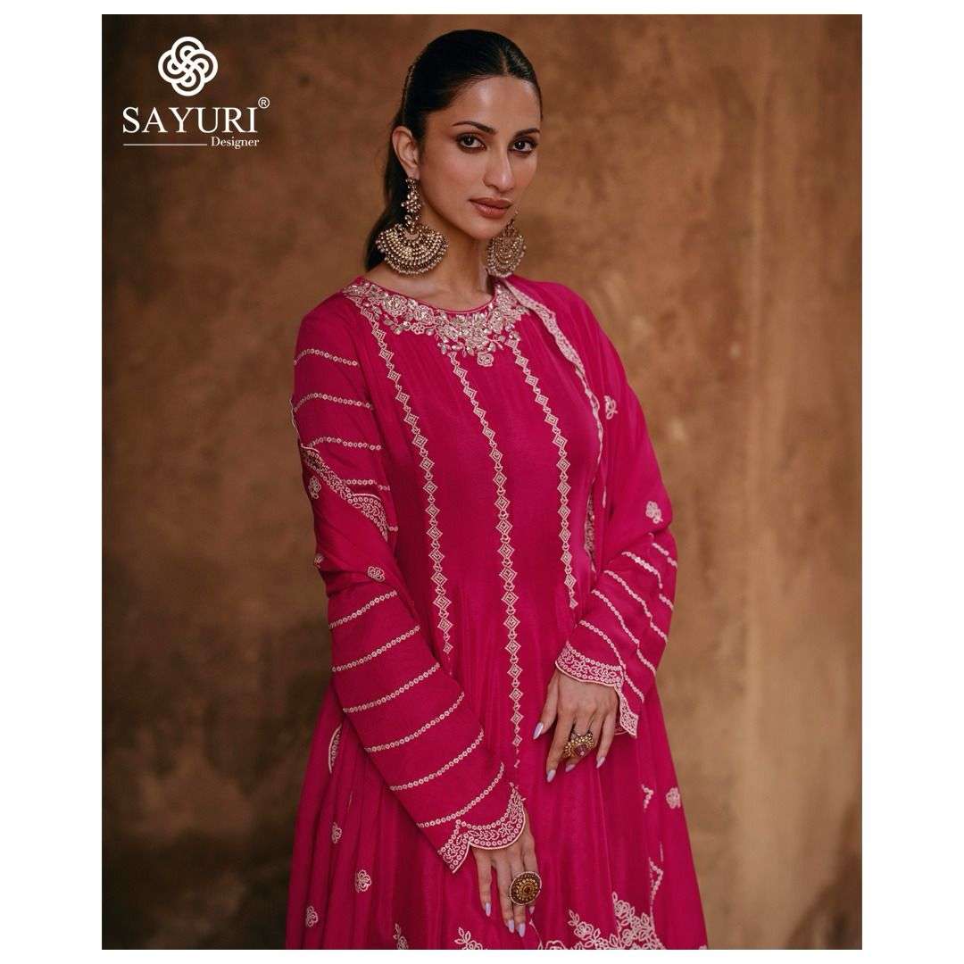 Sayuri Sharmili Chinon Silk Designer Salwar Kameez Wholesale catalog