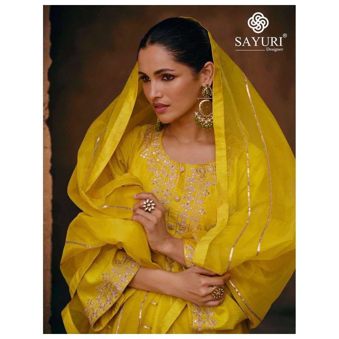Sayuri Sharmili Chinon Silk Designer Salwar Kameez Wholesale catalog