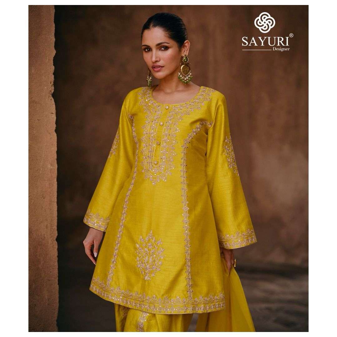 Sayuri Sharmili Chinon Silk Designer Salwar Kameez Wholesale catalog