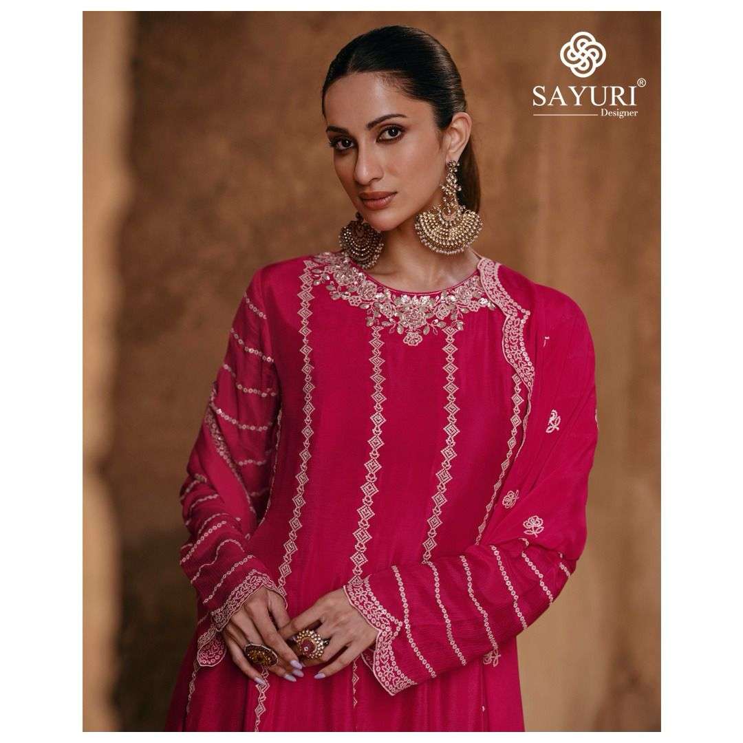 Sayuri Sharmili Chinon Silk Designer Salwar Kameez Wholesale catalog