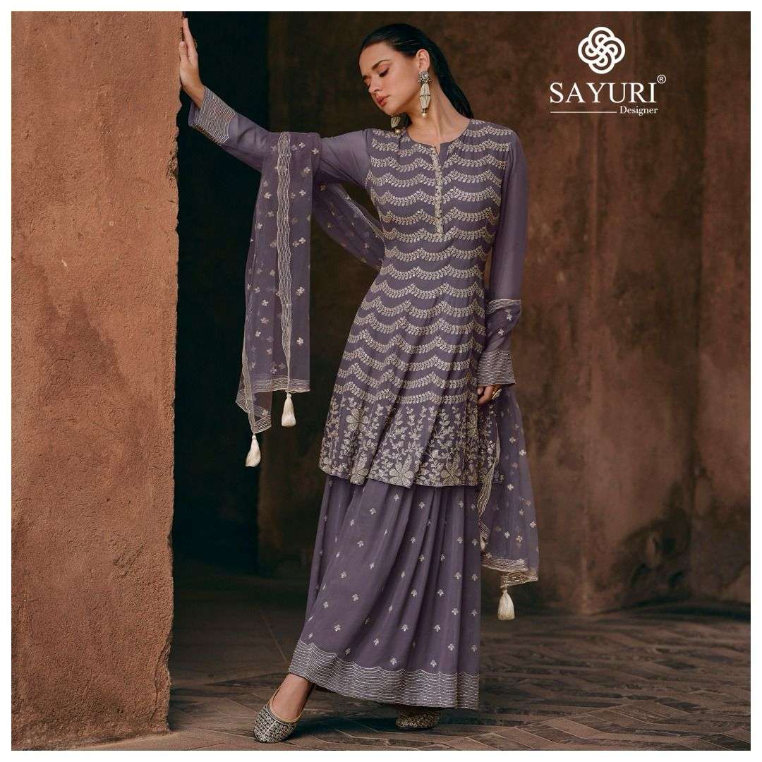 Sayuri Sharmili Chinon Silk Designer Salwar Kameez Wholesale catalog