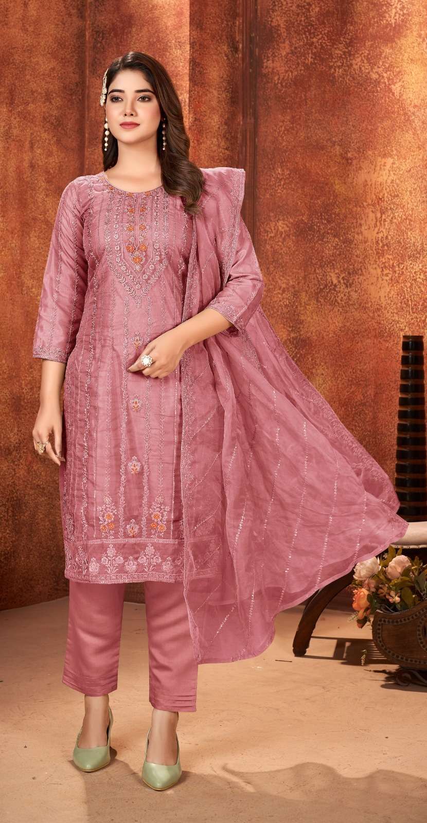 Serine S 243 A To D Organza Salwar Kameez Wholesale catalog