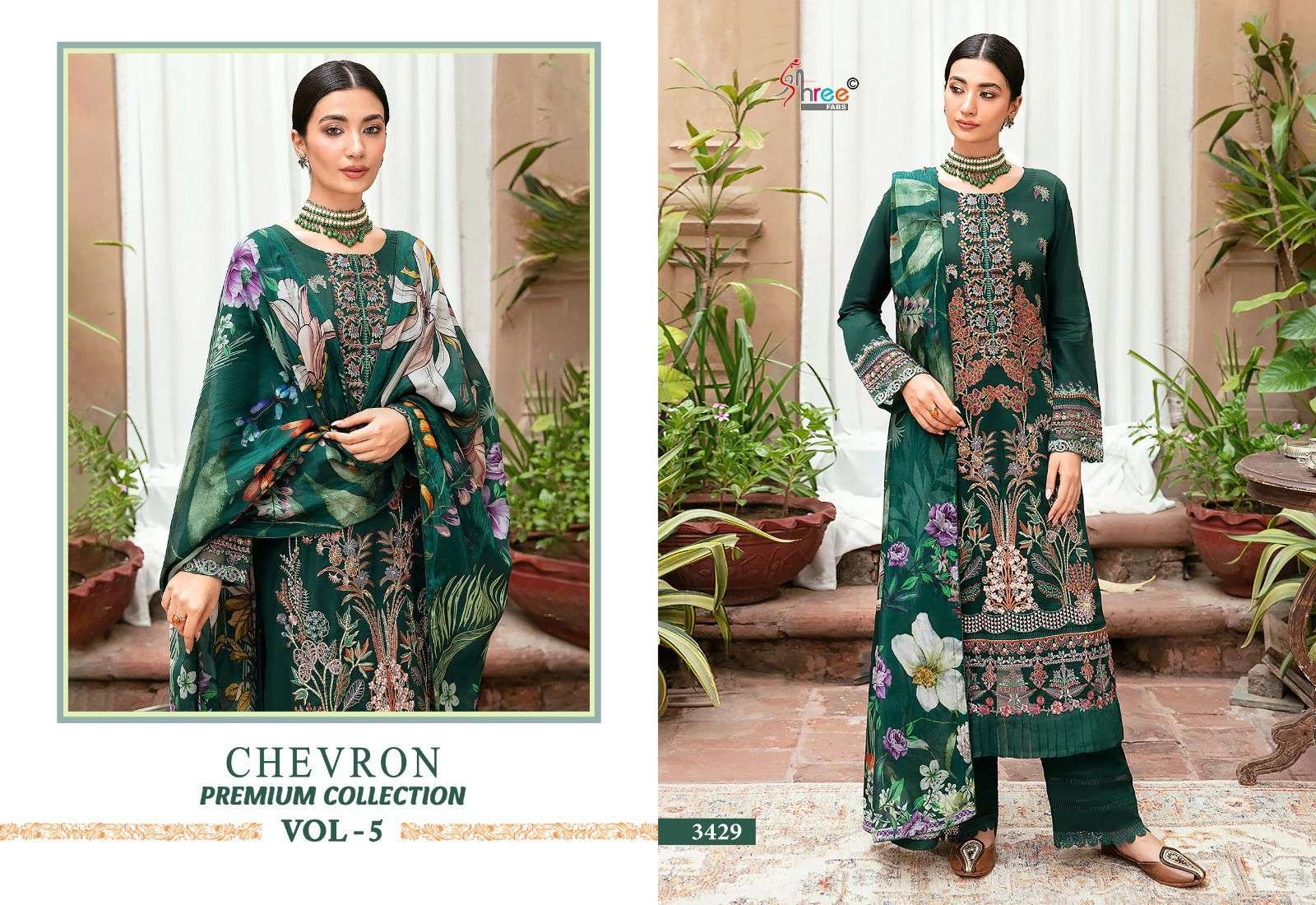 Shree Chevron Premium Vol 5 Cotton Duppatta Salwar Kameez Wholesale catalog