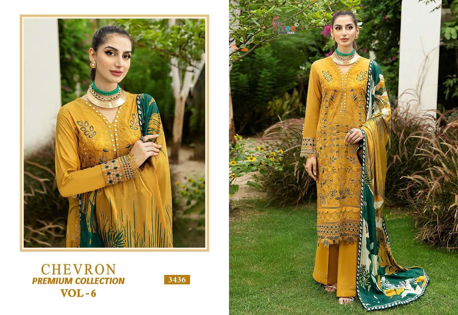 Shree Chevron Vol 6 Cotton Dupatta Pakistani Suits Wholesale catalog