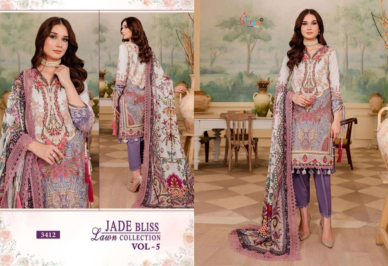 Shree Jade Bliss Vol 5 Cotton Dupatta Pakistani Suits Wholesale catalog