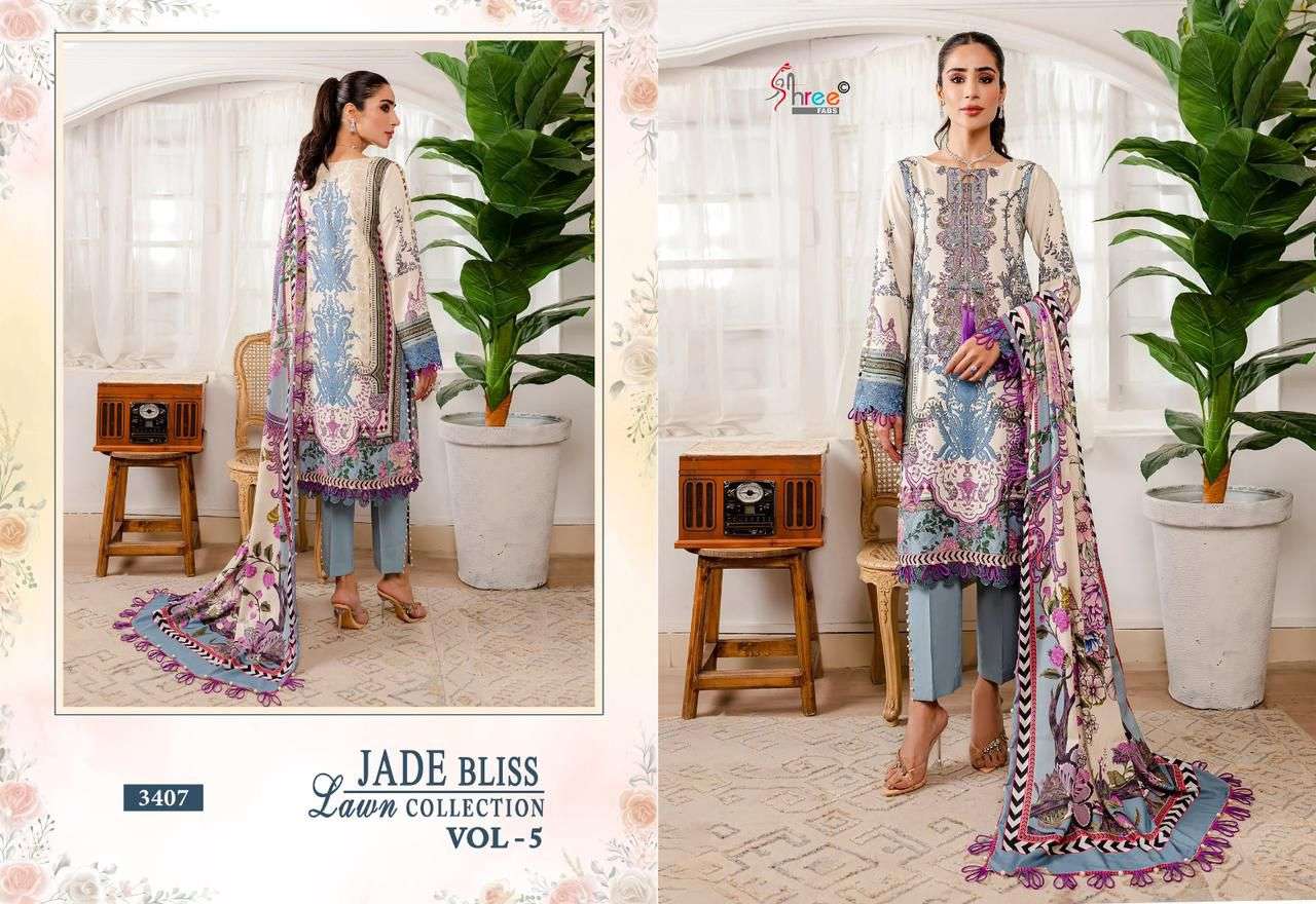 Shree Jade Bliss Vol 5 Cotton Dupatta Pakistani Suits Wholesale catalog