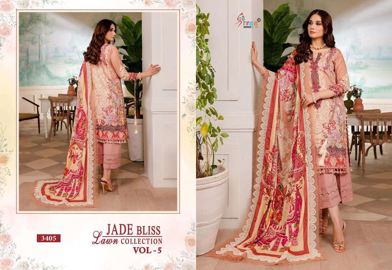 Shree Jade Bliss Vol 5 Cotton Dupatta Pakistani Suits Wholesale catalog
