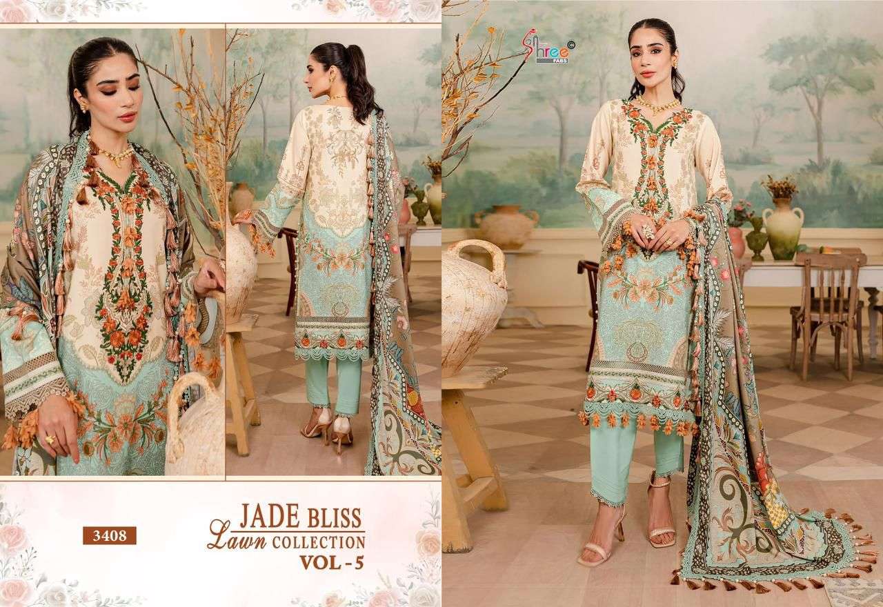 Shree Jade Bliss Vol 5 Cotton Dupatta Pakistani Suits Wholesale catalog