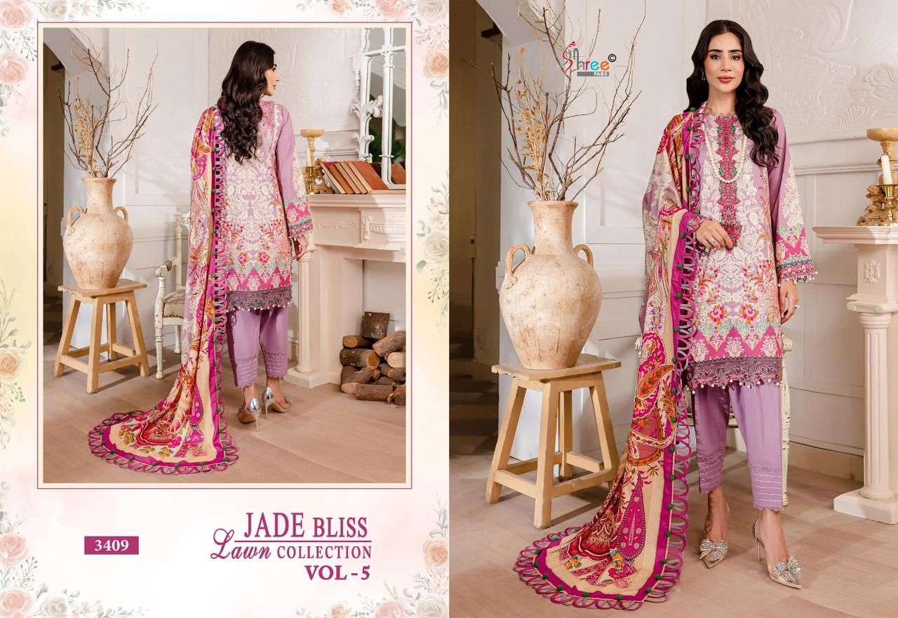 Shree Jade Bliss Vol 5 Cotton Dupatta Pakistani Suits Wholesale catalog