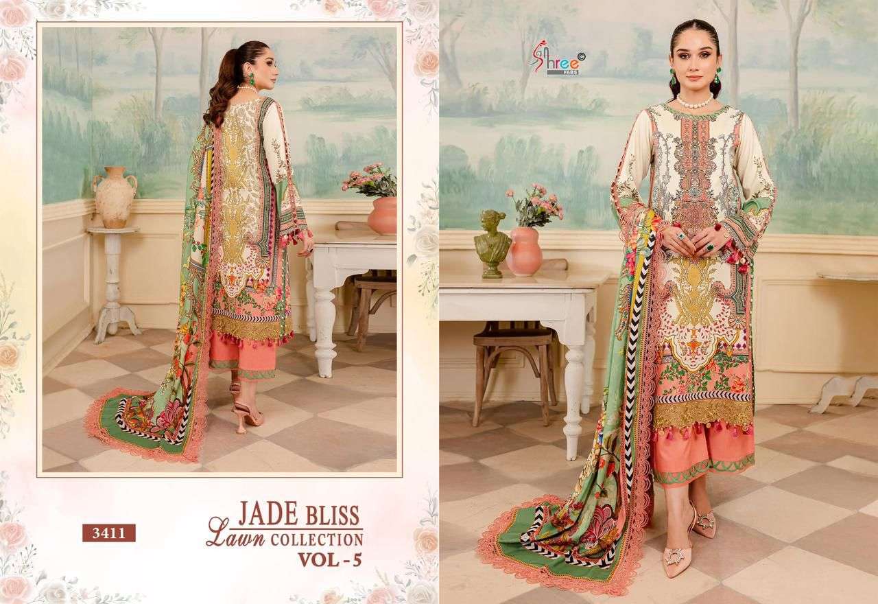 Shree Jade Bliss Vol 5 Cotton Dupatta Pakistani Suits Wholesale catalog
