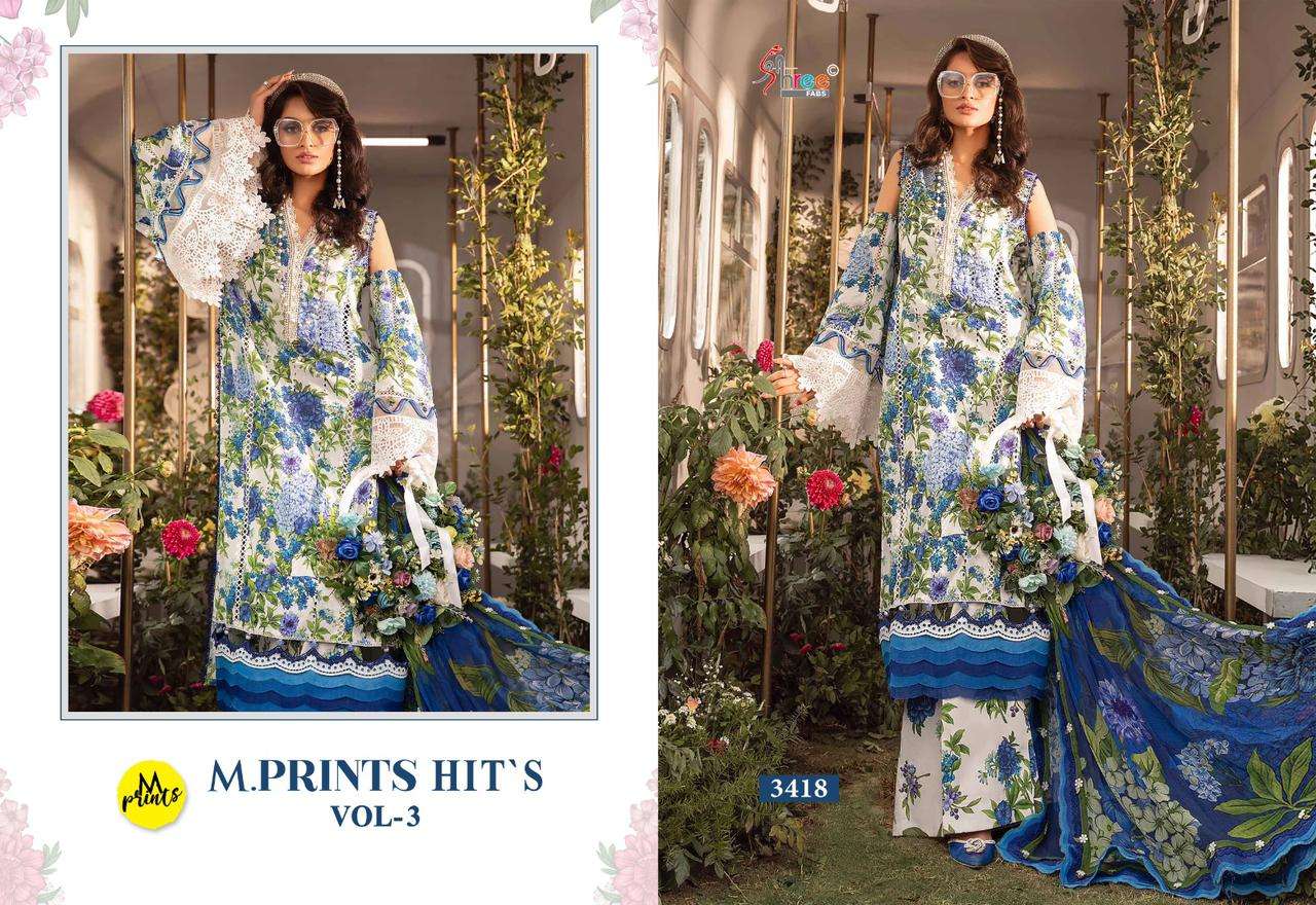 Shree M Prints Hits Vol 3 Chiffon Dupatta Salwar Kameez Wholesale catalog