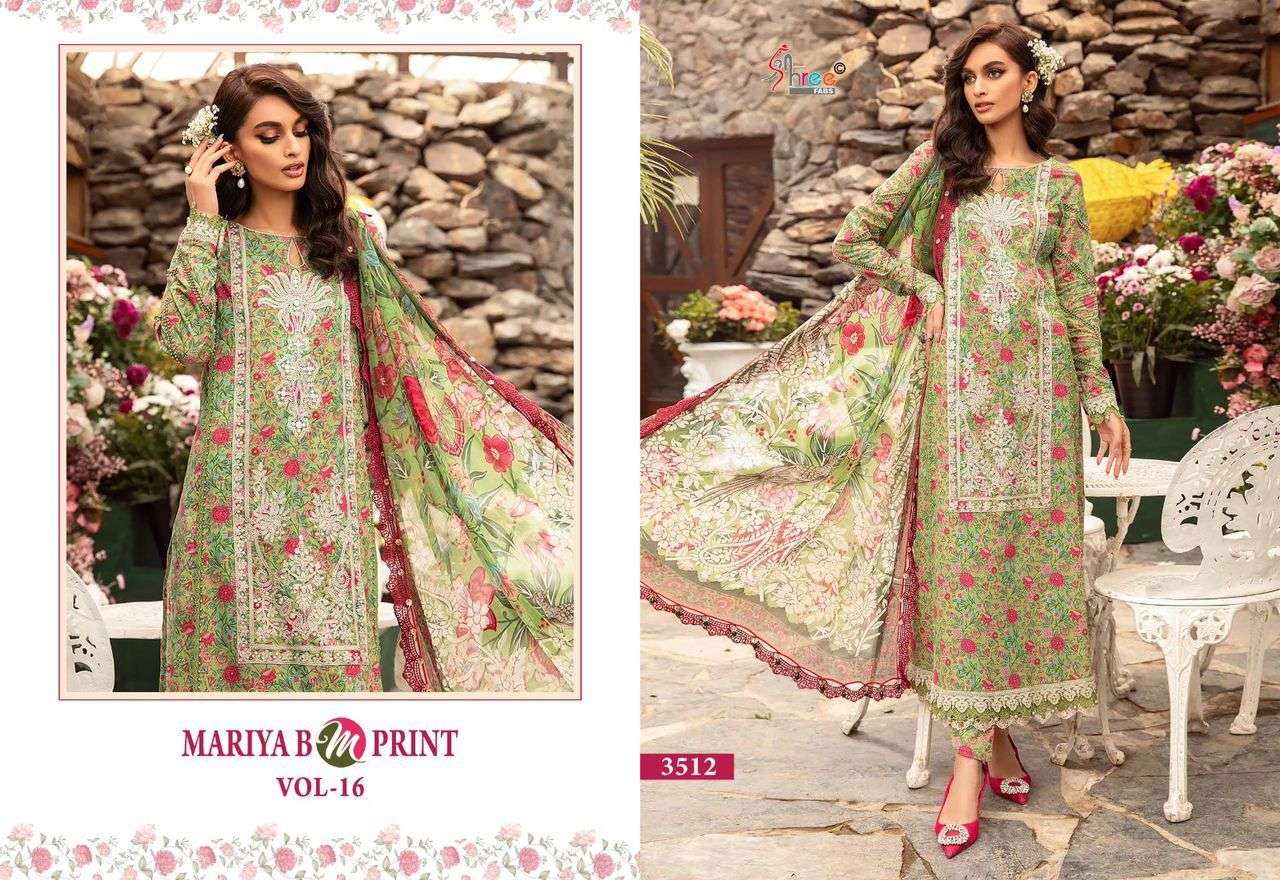 Shree Mariya B M Print Vol 16 Cotton Dupatta Salwar Kameez Wholesale catalog