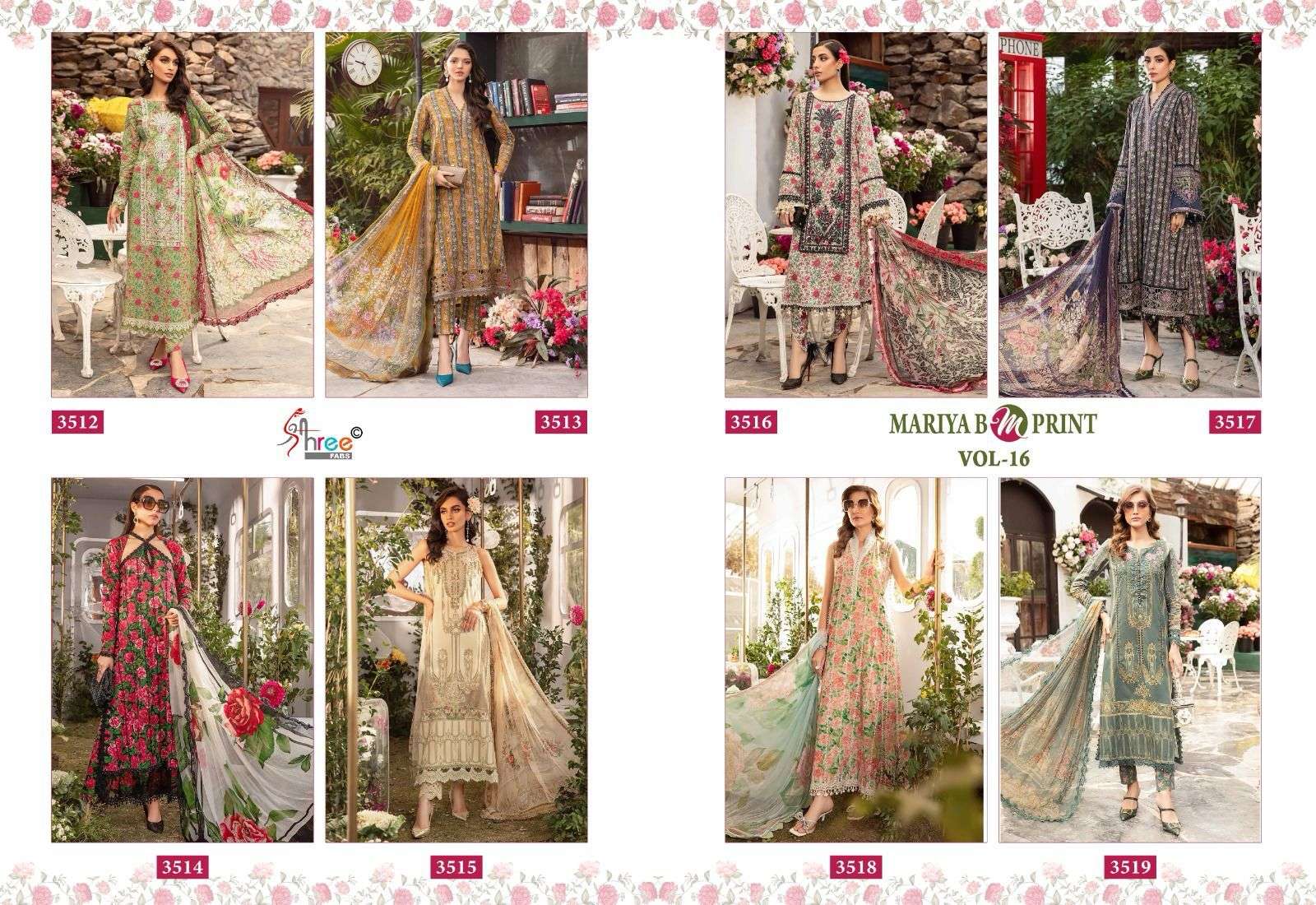Shree Mariya B M Print Vol 16 Cotton Dupatta Salwar Kameez Wholesale catalog