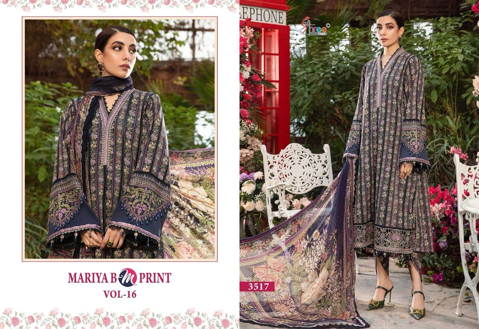 Shree Mariya B M Print Vol 16 Cotton Dupatta Salwar Kameez Wholesale catalog