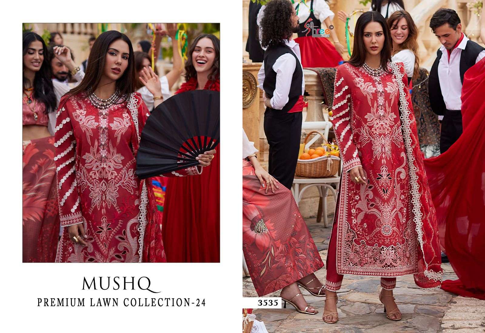Shree Mushq Premium 24 Cotton Dupatta Pakistani Suit Wholesale catalog
