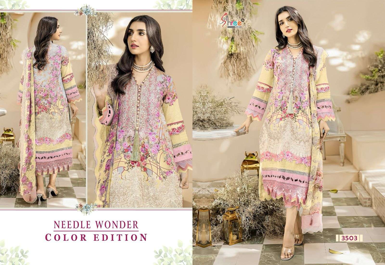Shree Needle Wonder Color Edition Chiffon Dupatta Salwar Kameez Wholesale catalog