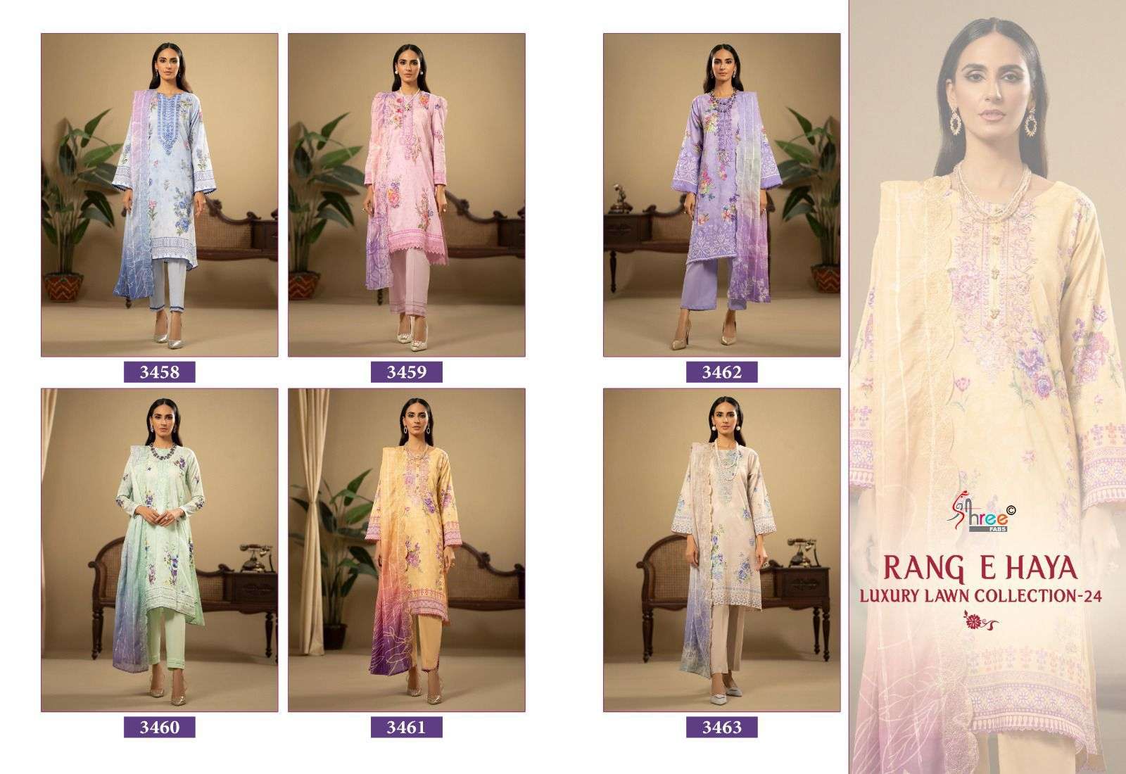 Shree Rang E 24 Chiffon Dupatta Salwar Kameez Wholesale catalog