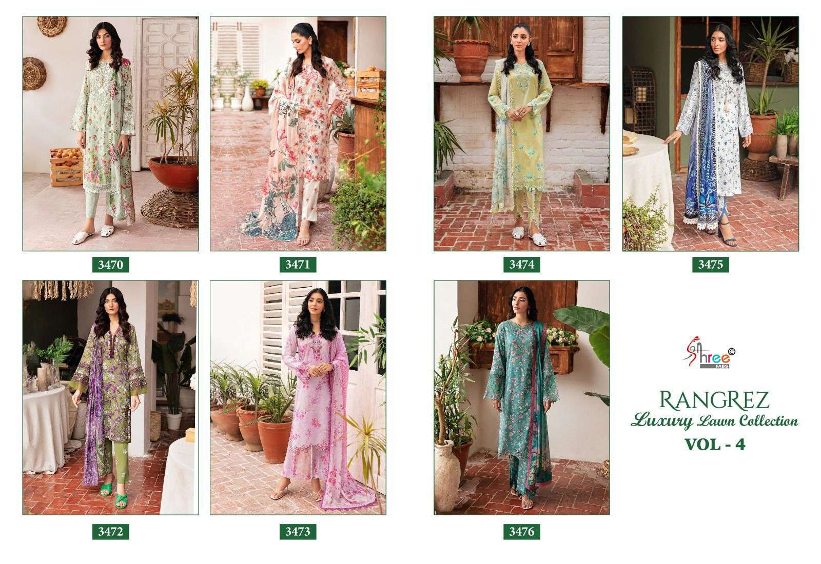 Shree Rangrez Vol 4 Cotton Dupatta Pakistani Suits Wholesale catalog