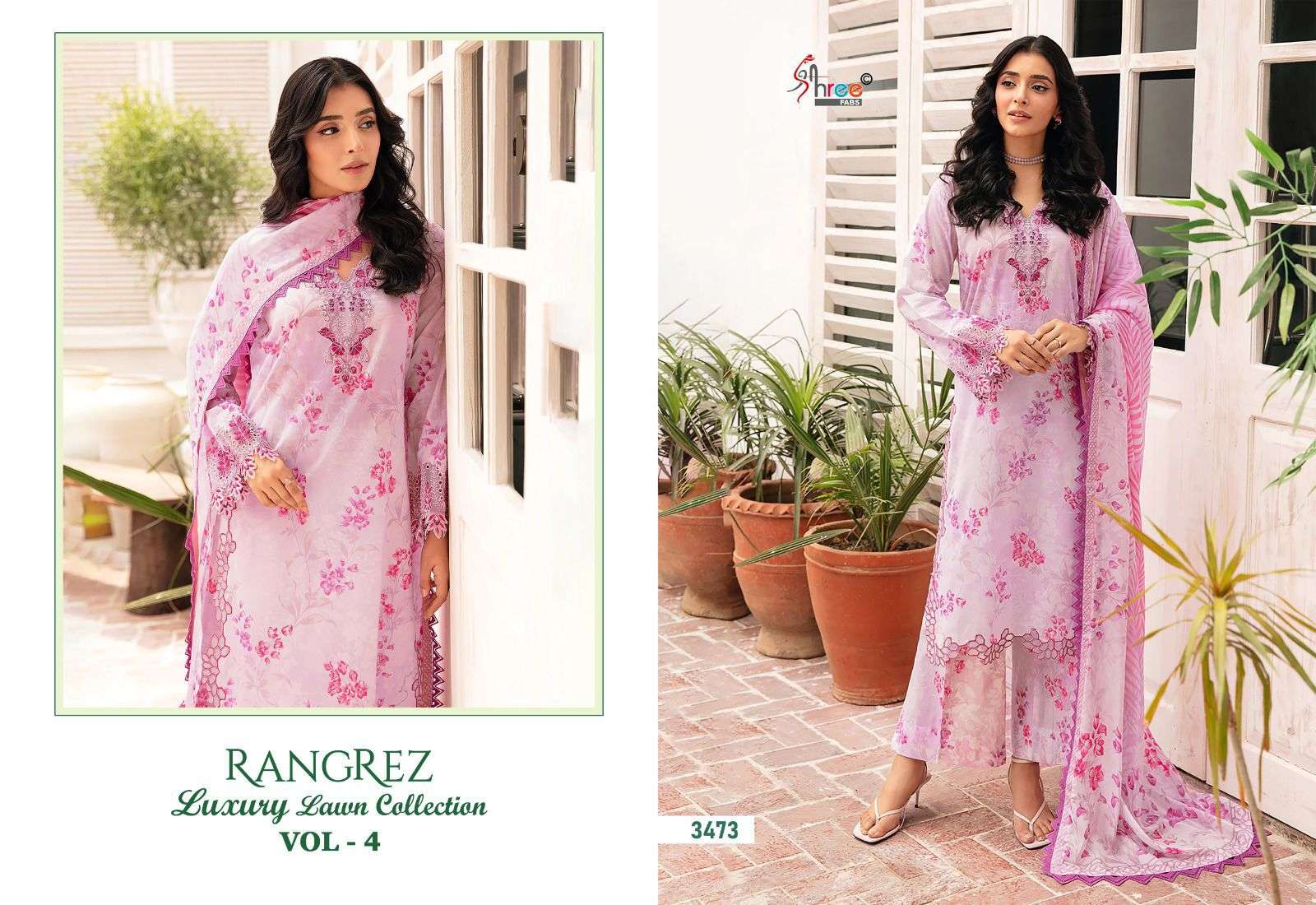 Shree Rangrez Vol 4 Cotton Dupatta Pakistani Suits Wholesale catalog