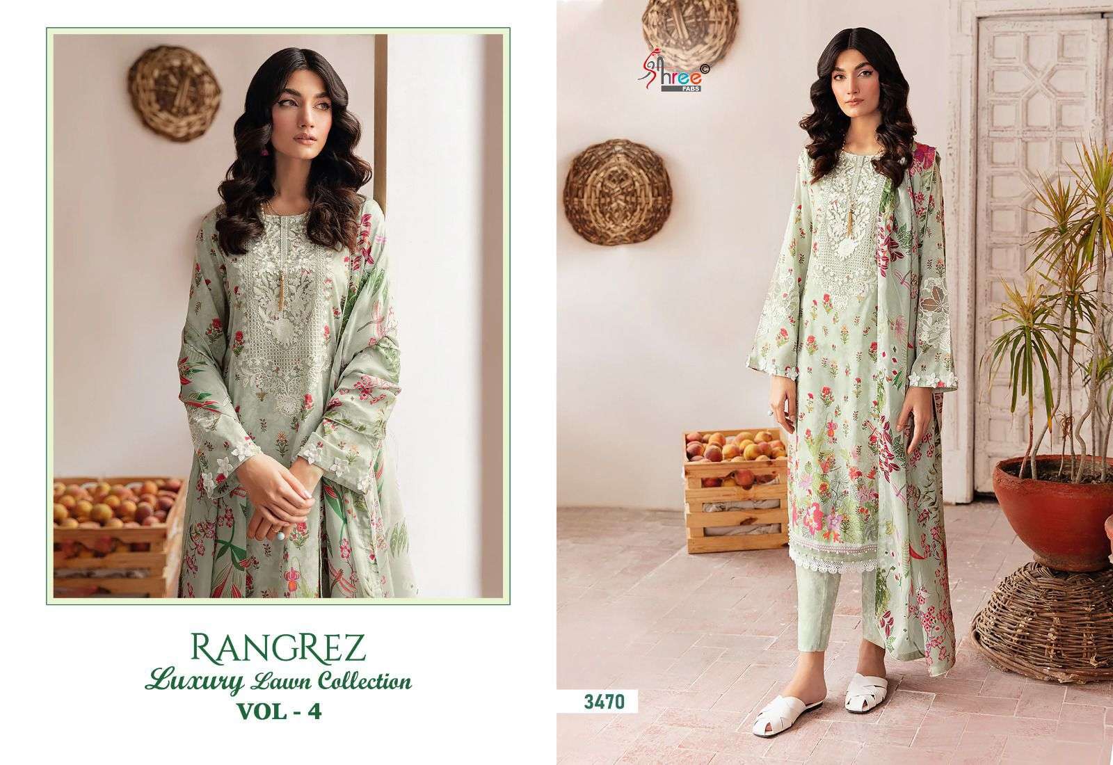 Shree Rangrez Vol 4 Cotton Dupatta Pakistani Suits Wholesale catalog