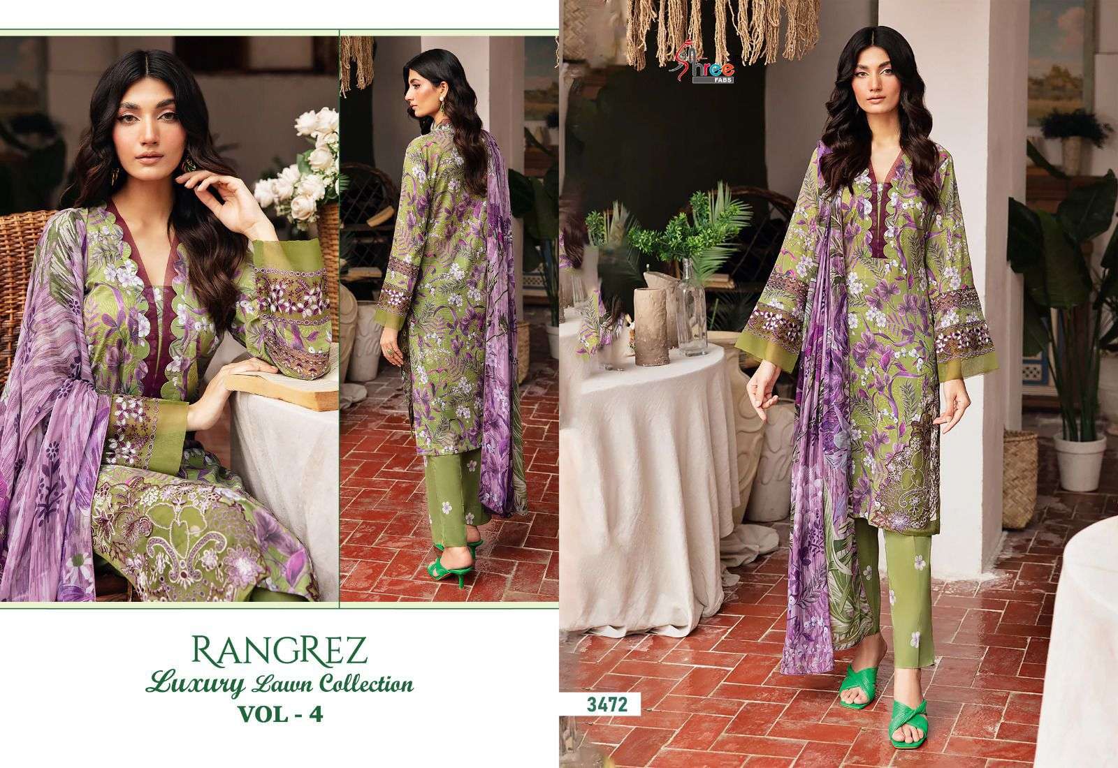 Shree Rangrez Vol 4 Cotton Dupatta Pakistani Suits Wholesale catalog