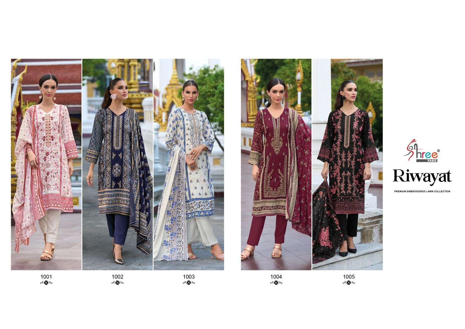 Shree Riwayat Premium Chiffon Dupatta Designer Salwar Suits Wholesale catalog