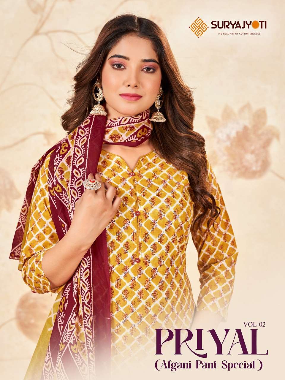 Suryajyoti Priyal Vol-2- Kurti Afghani Pant With Dupatta Wholesale Catalog