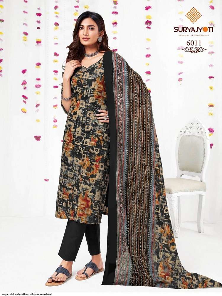 Suryajyoti Trendy Vol-60 – Cotton Kurti Pant With Dupatta Wholesale Catalog