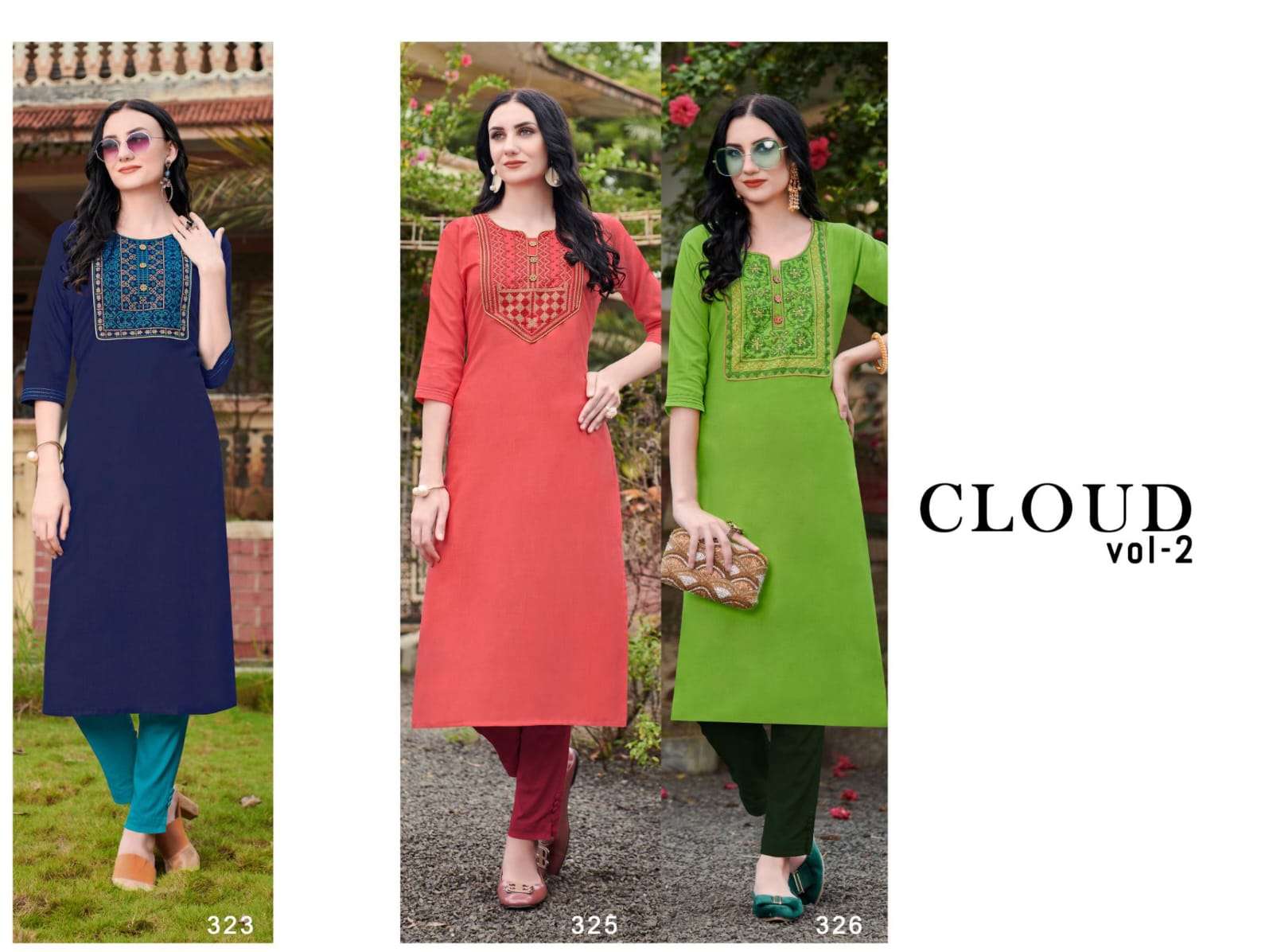 Vardan Designer Cloud Vol-2 Kurti Wholesale catalog