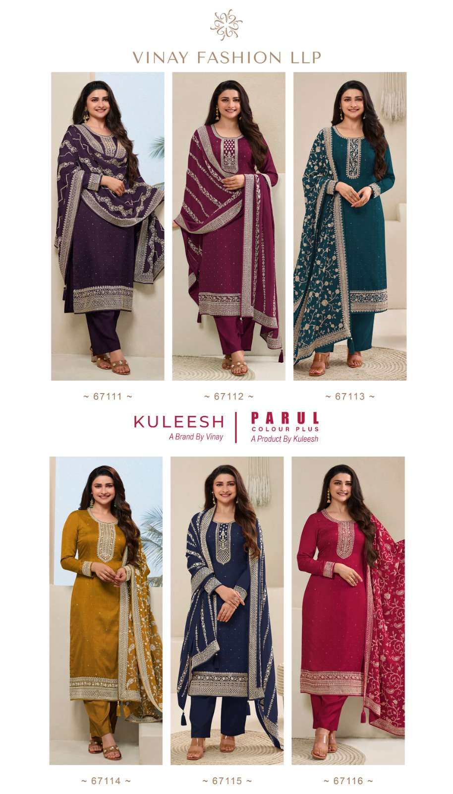 Vinay Kuleesh Parul Colour Plus Salwar Kameez Wholesale catalog
