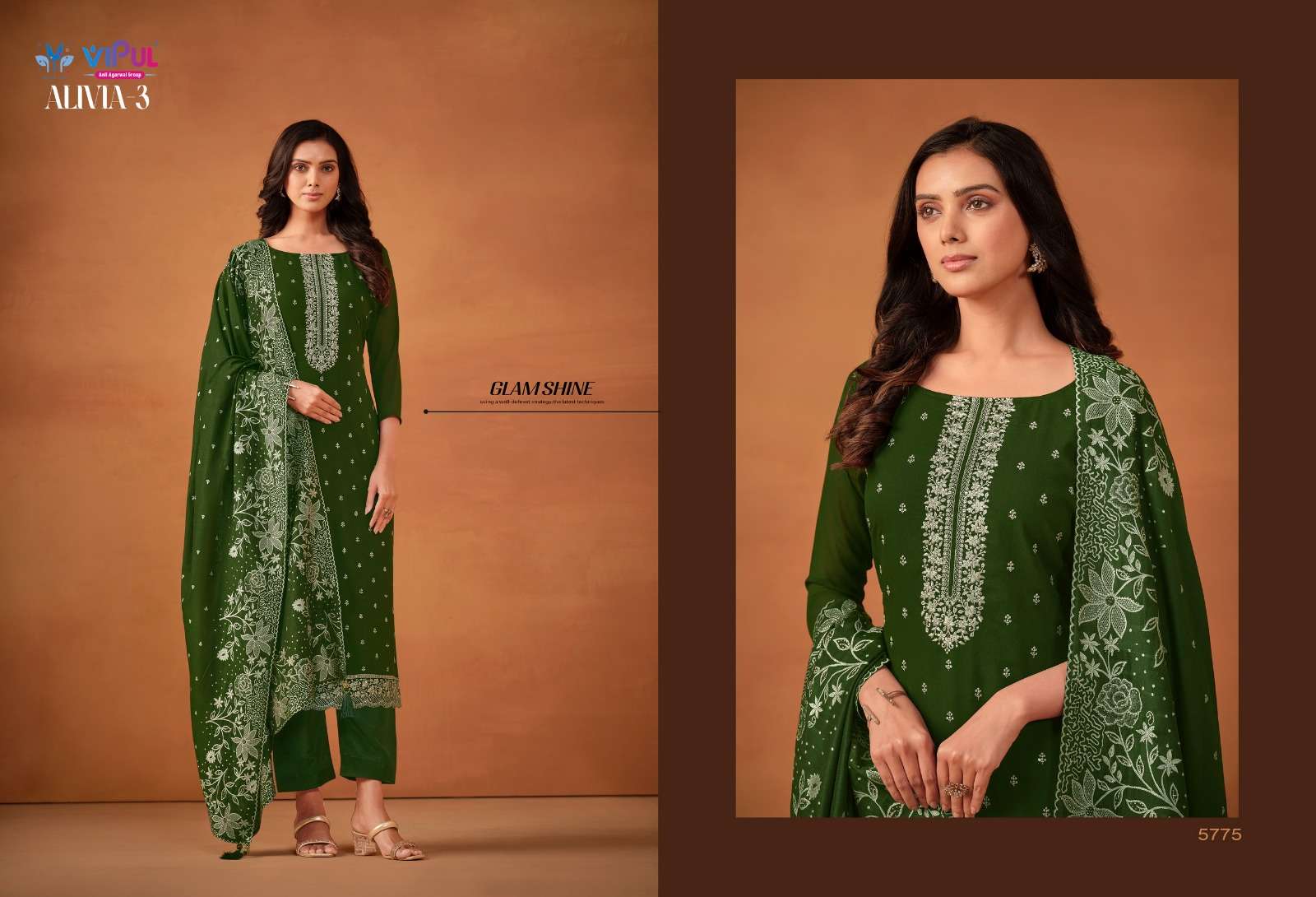 Vipul Alivia 3 Soft Georgette Salwar Suits Wholesale catalog