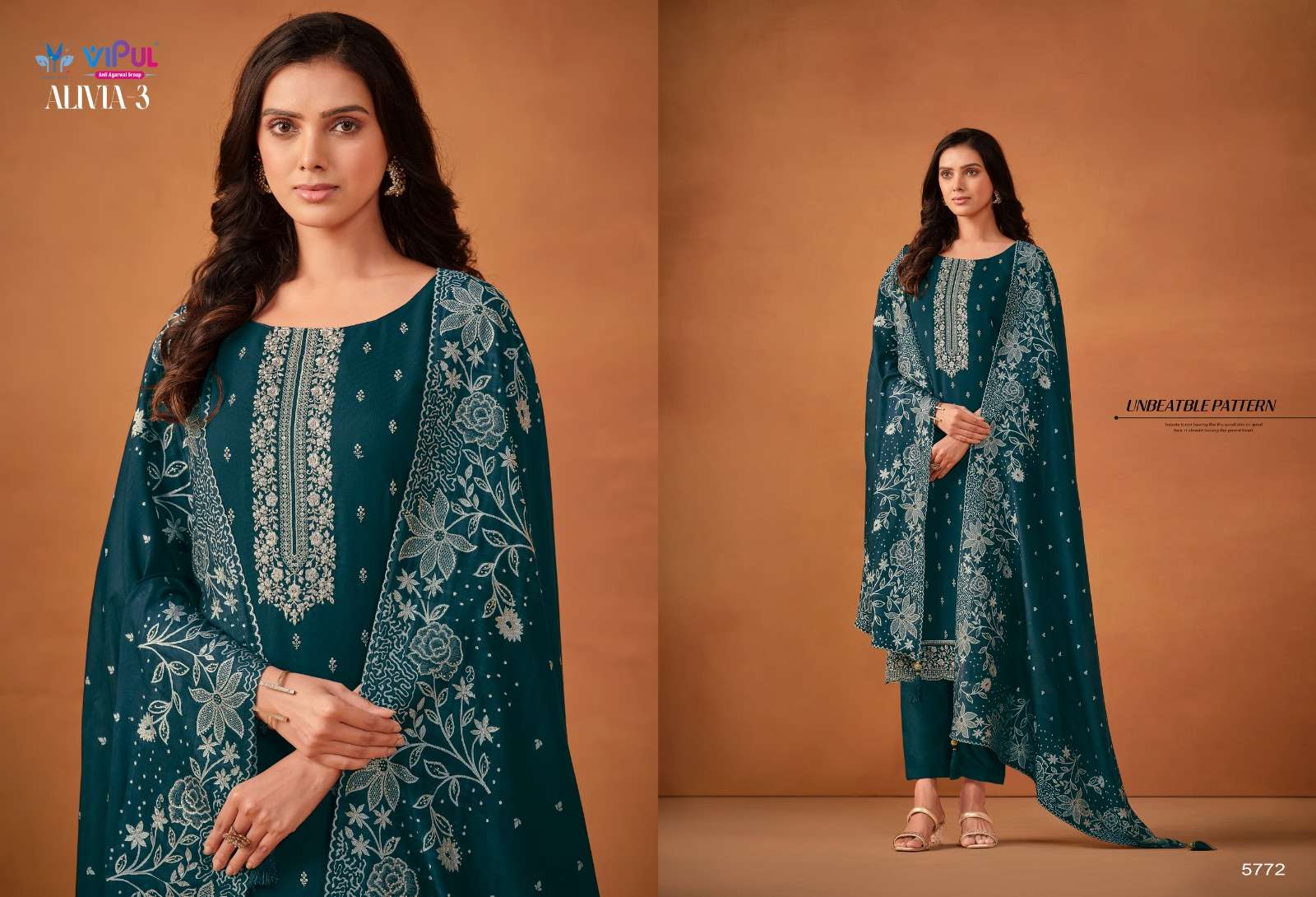 Vipul Alivia 3 Soft Georgette Salwar Suits Wholesale catalog