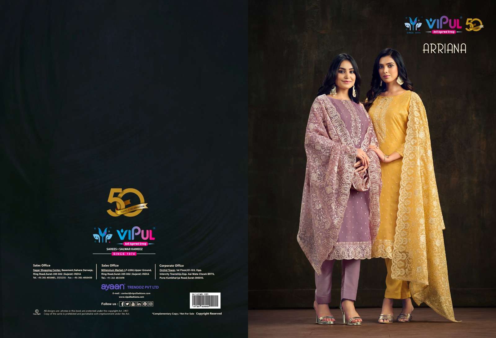 Vipul ARRIANA Salwar Suits Wholesale catalog