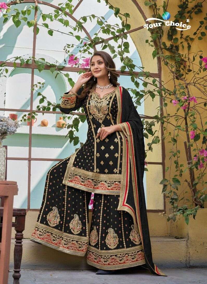 Your Choice Olive Chinon Wear Designer Salwar Kameez Wholesale catalog