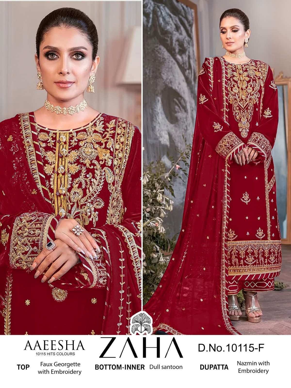 Zaha Aaeesha 10115 E To H Georgette Salwar Kameez Wholesale catalog