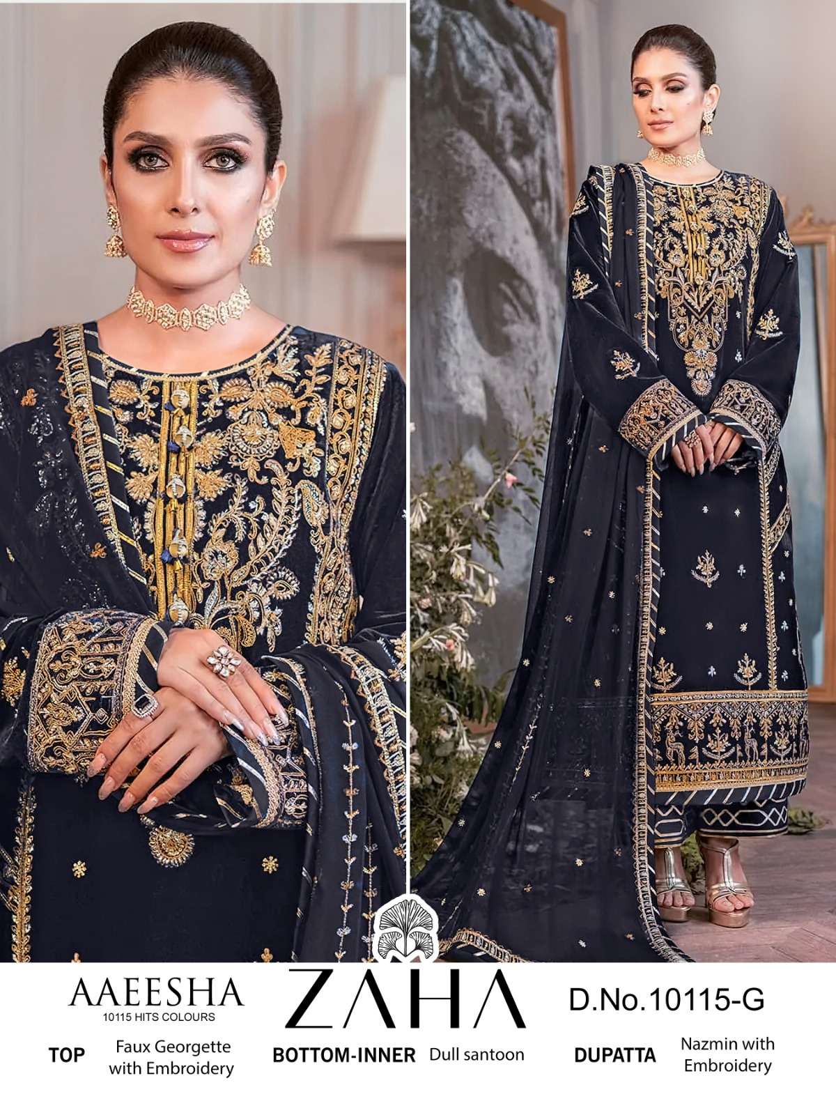 Zaha Aaeesha 10115 E To H Georgette Salwar Kameez Wholesale catalog