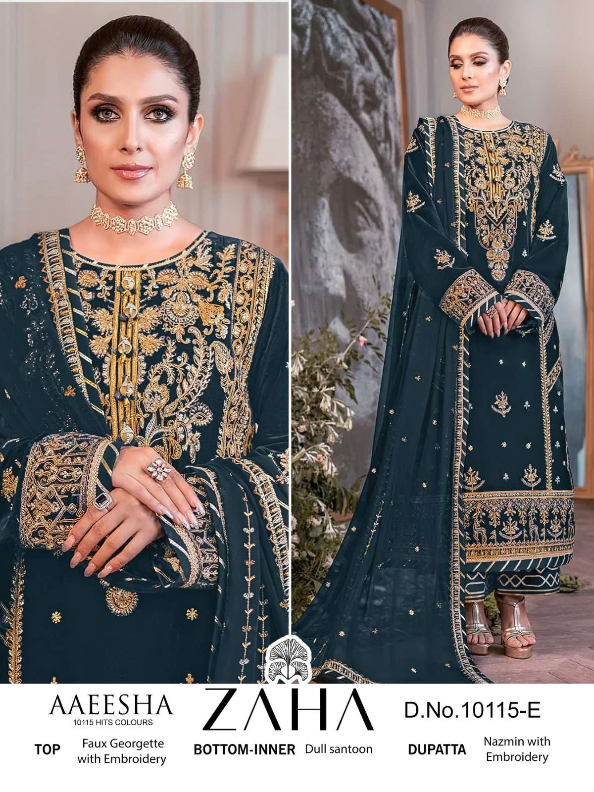 Zaha Aaeesha 10115 E To H Georgette Salwar Kameez Wholesale catalog