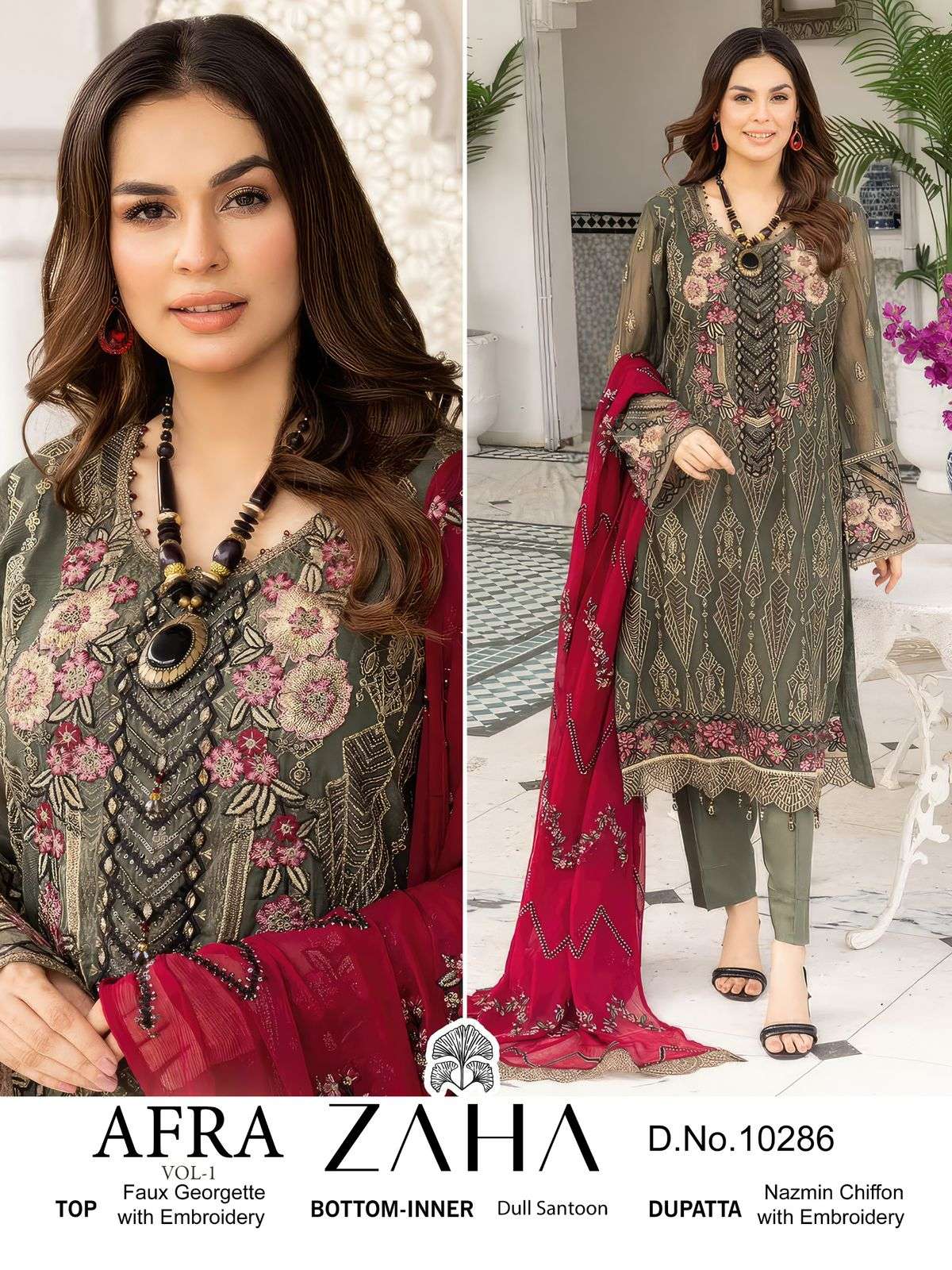 Zaha Afra Vol 1 Georgette Salwar Kameez Wholesale catalog