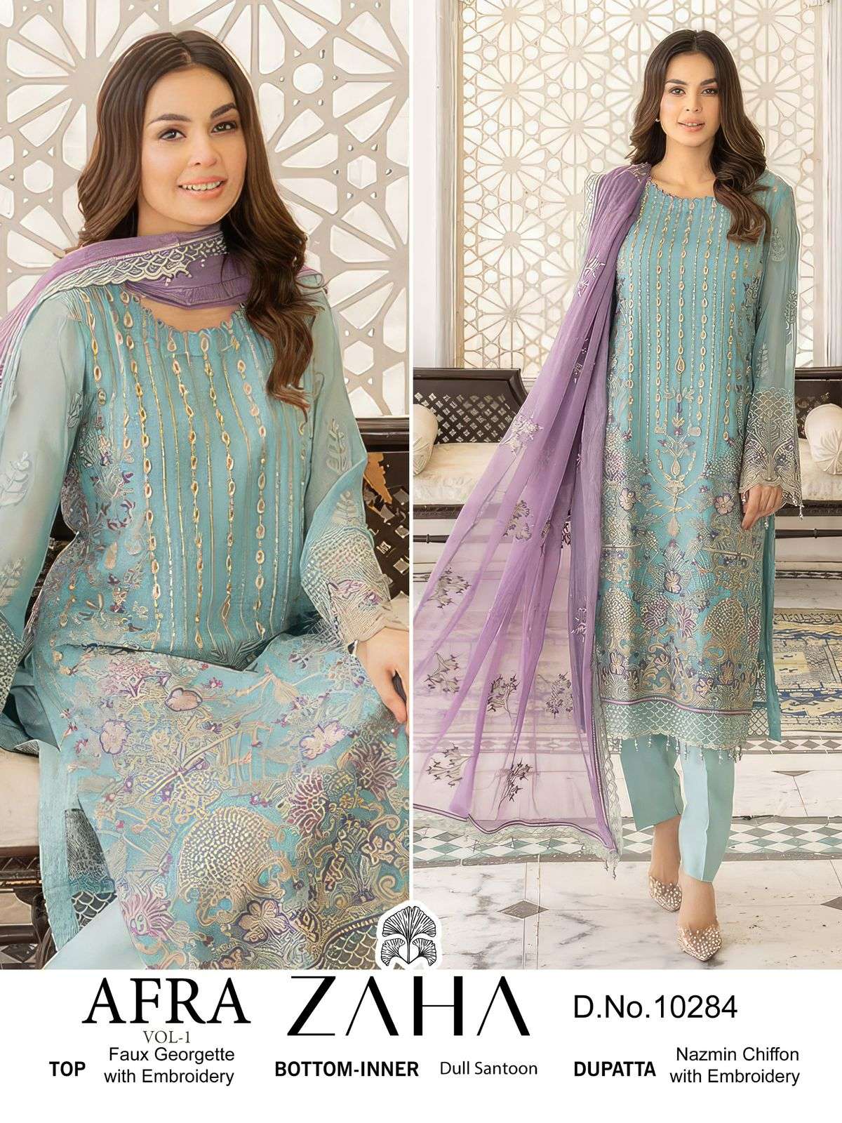 Zaha Afra Vol 1 Georgette Salwar Kameez Wholesale catalog