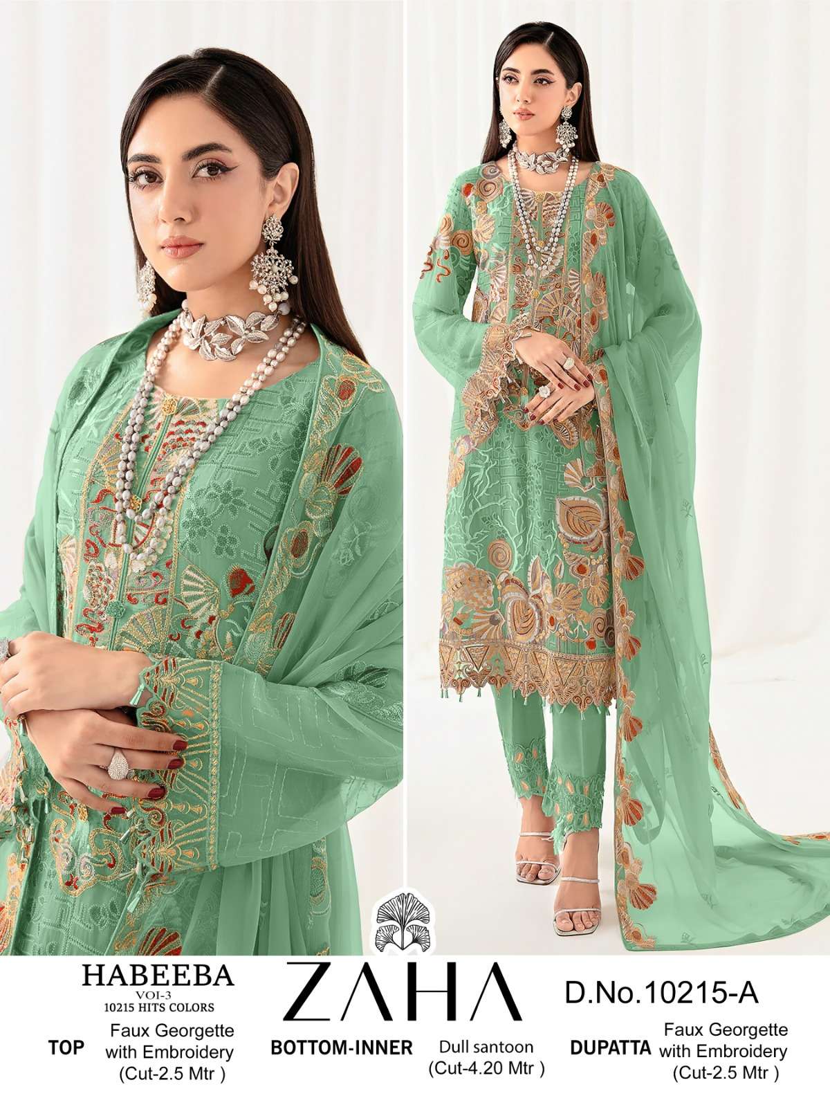 Zaha Habeeba Vol 3 Georgette Salwar Suit Wholesale catalog