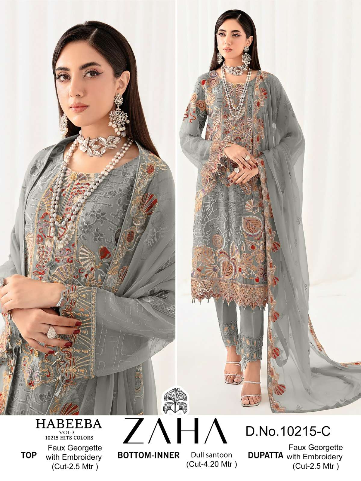 Zaha Habeeba Vol 3 Georgette Salwar Suit Wholesale catalog
