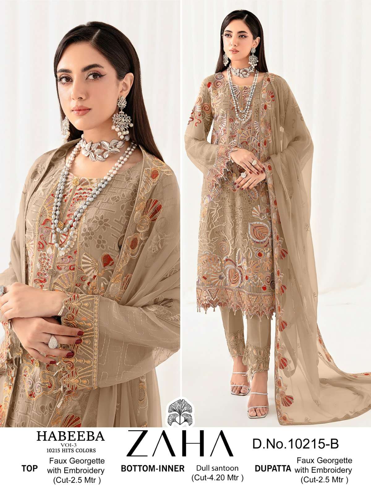 Zaha Habeeba Vol 3 Georgette Salwar Suit Wholesale catalog