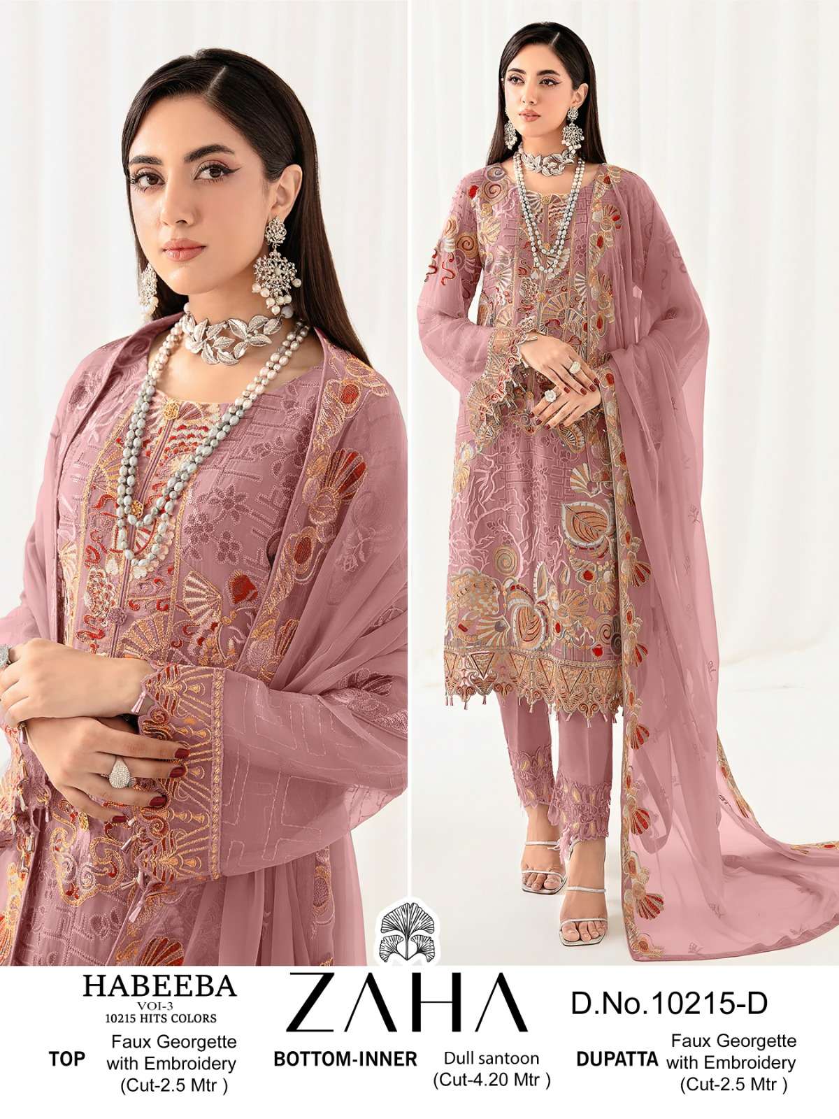 Zaha Habeeba Vol 3 Georgette Salwar Suit Wholesale catalog