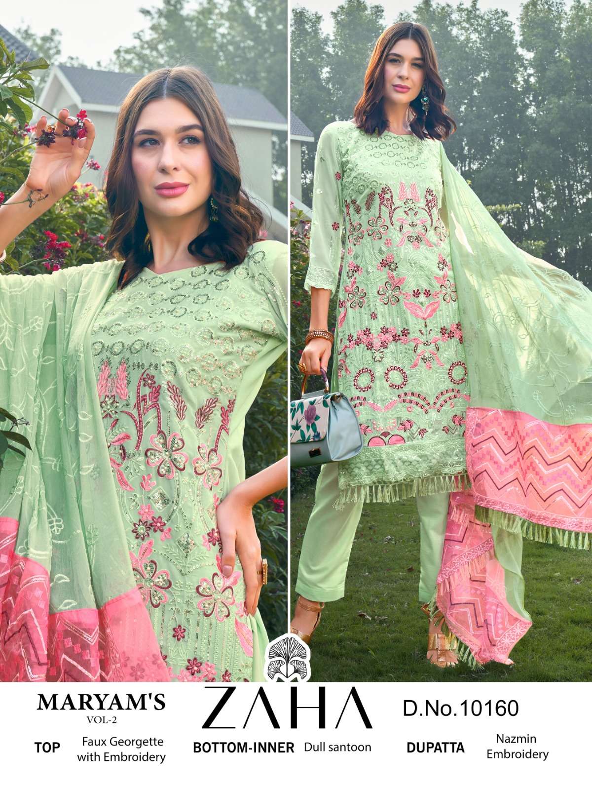 Zaha Maryams Vol 2 Georgette Pakistani Suit Wholesale catalog