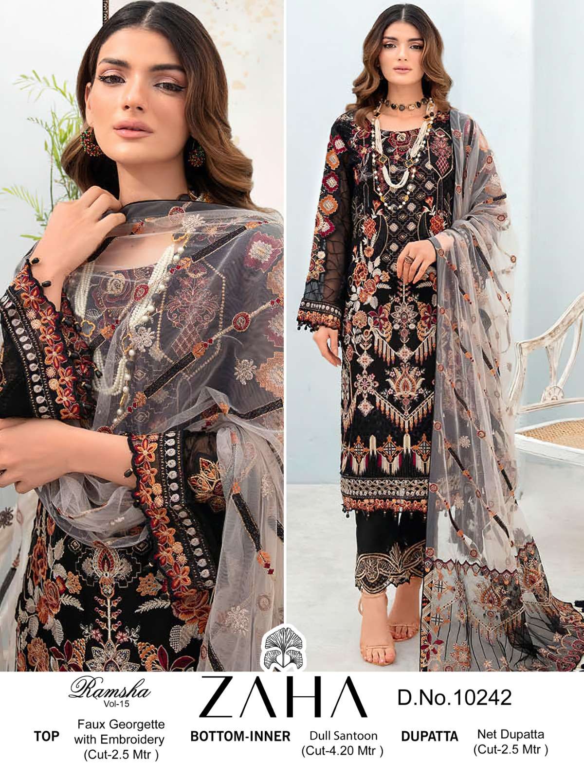 Zaha Ramsha Vol 15 Embroidered Salwar Kameez Wholesale catalog
